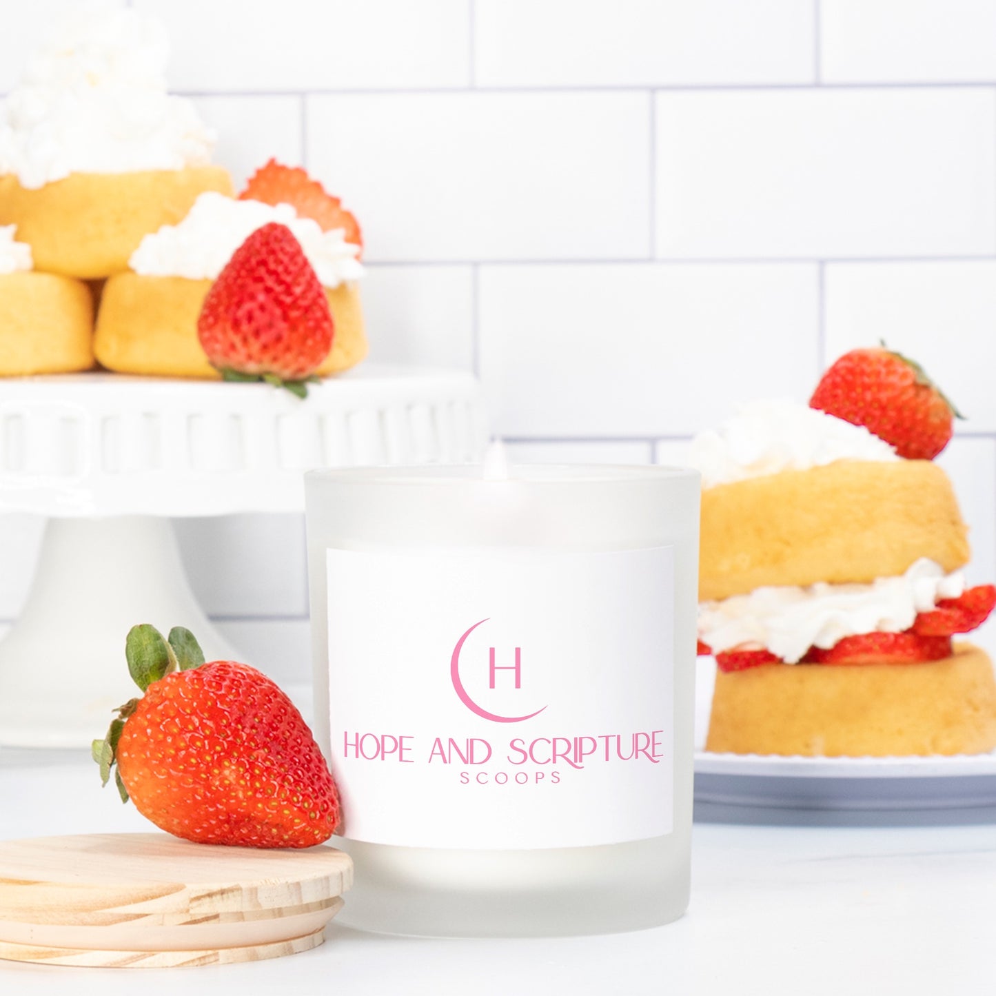 Candle Frosted (Pink Wick) Glass