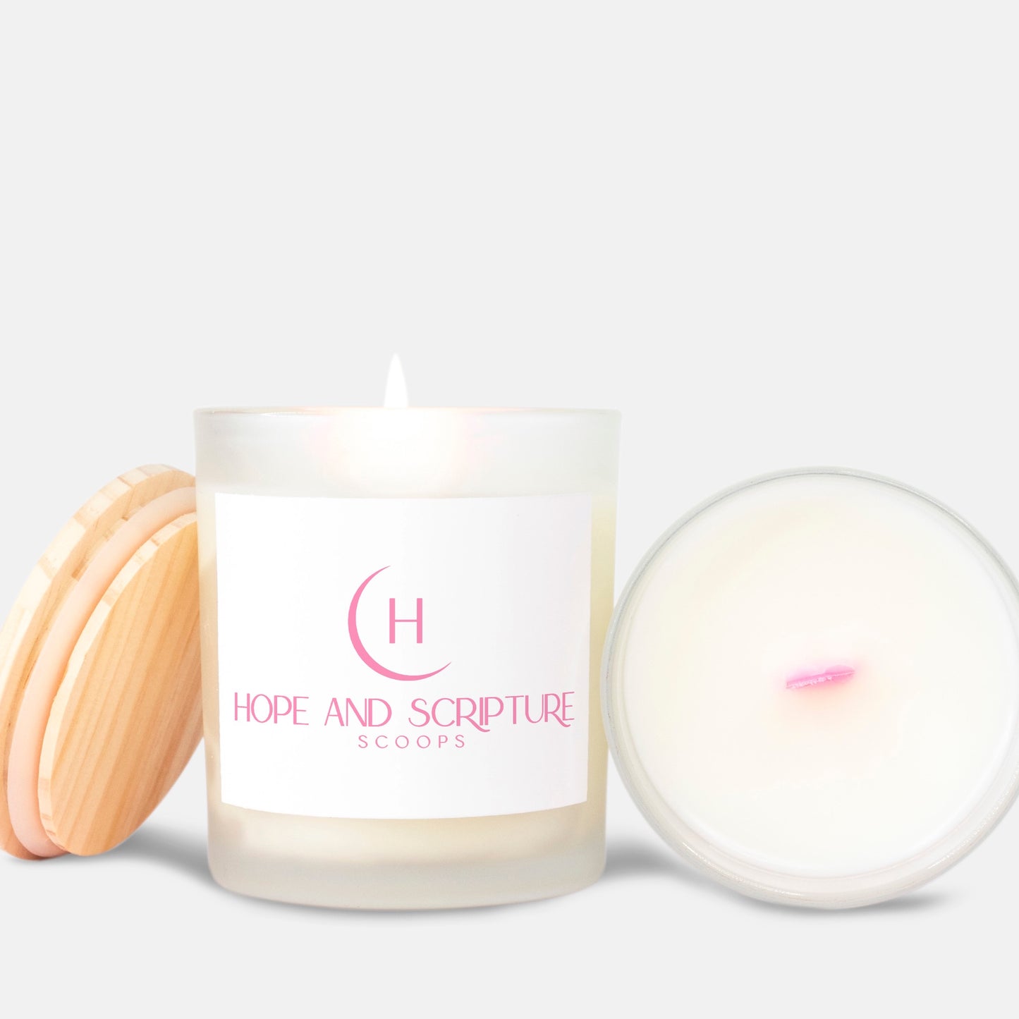 Candle Frosted (Pink Wick) Glass